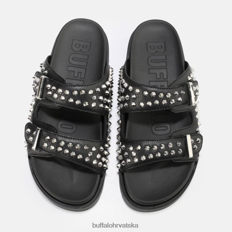 crno Buffalo eve sandale s platformom s klinovima veganske |slajdova TDD6T673